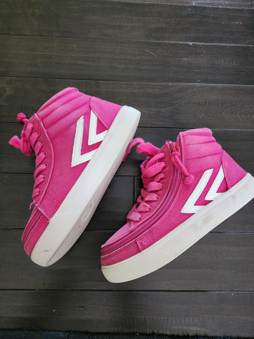 Kids Bright Pink High-Top Sneakers - Picture 2 of 5